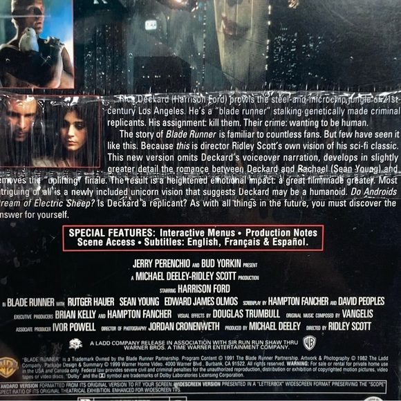 Blade Runner The Directors Cut DVD Movie Harrison Ford New Factory Sealed New - Picture 11 of 13